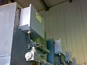 Dettaglio cassetta pnaumatica per comando sistema di lavaggio Bahco